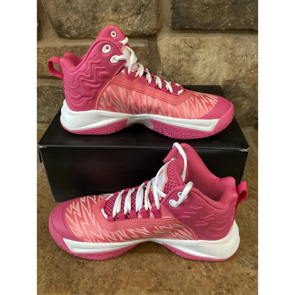 Moolah Kicks Press Break v2 Girls Pink Youth 5.5 Basketball Sneakers 213013045